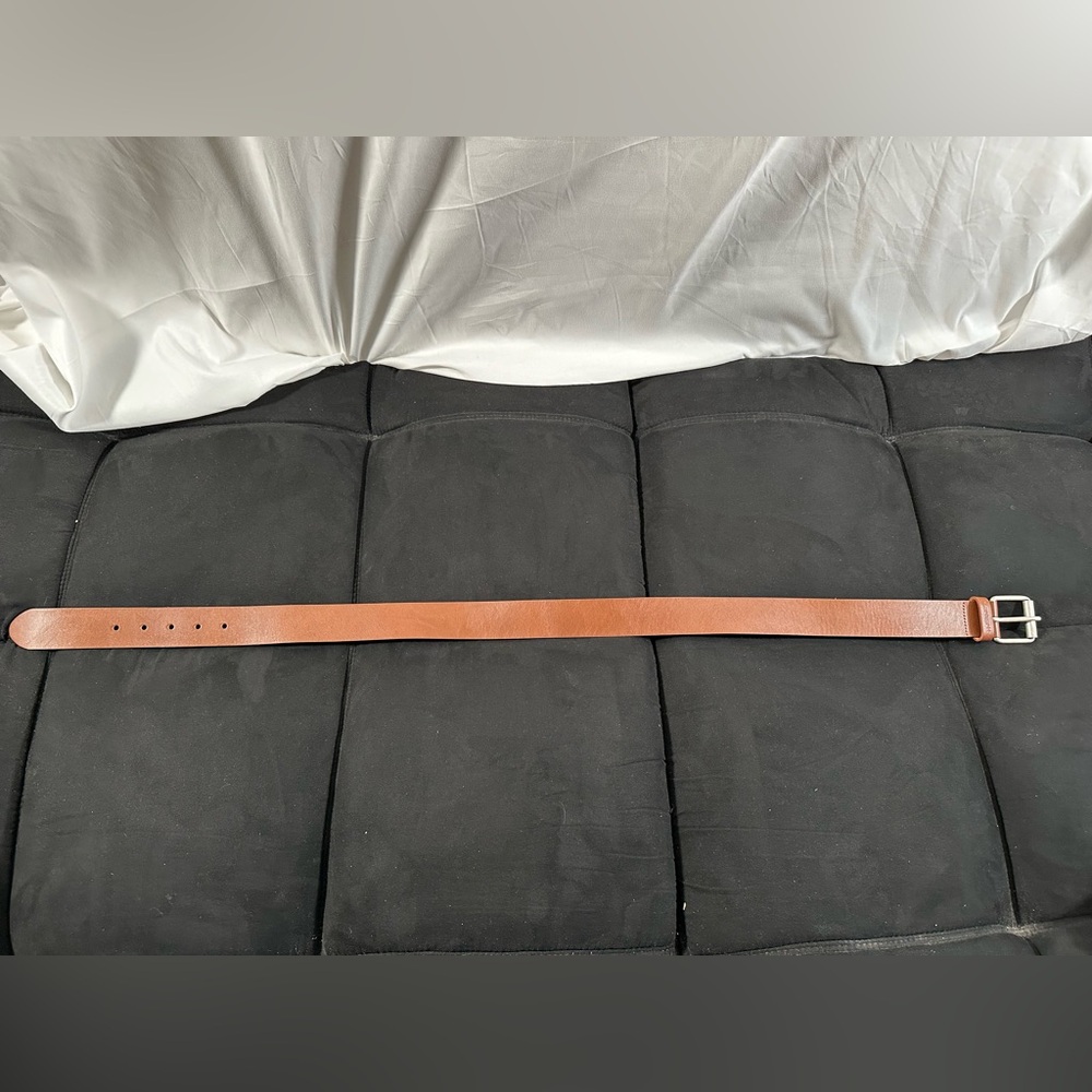 Carhartt WIP Script Logo Leather Belt - Cognac Brown/Silver -85CM Small like new